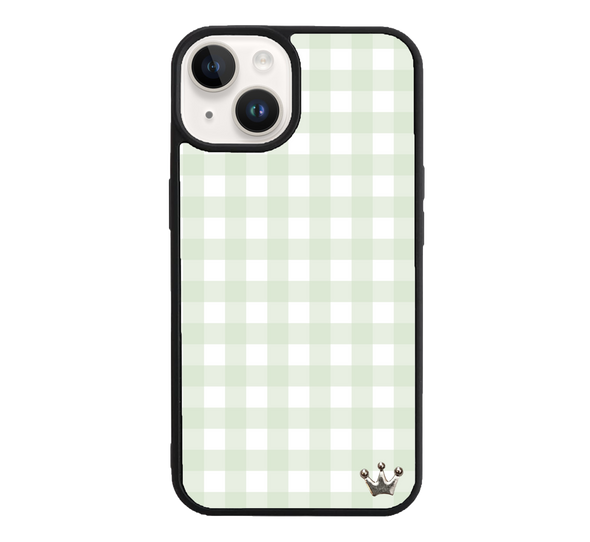 Sage Gingham for iPhone 15 Plus