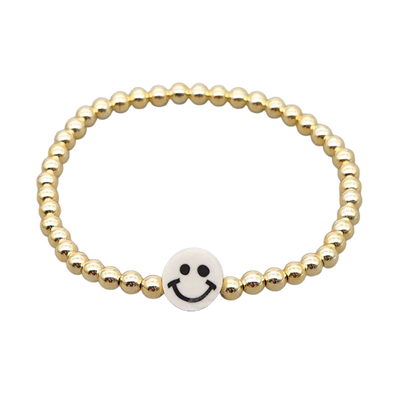 Ivory Smiley Gold Beaded Bracelet