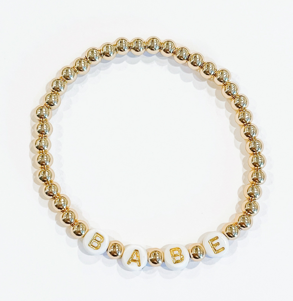 Babe Gold Beaded Bracelet