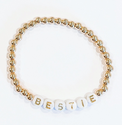 Bestie Gold Beaded Bracelet