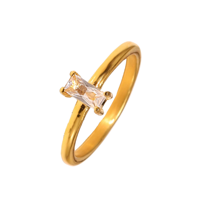 Clear Gem Gold Ring