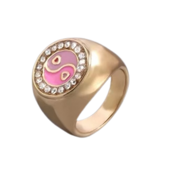 Yin Yang Sparkler Gold Ring