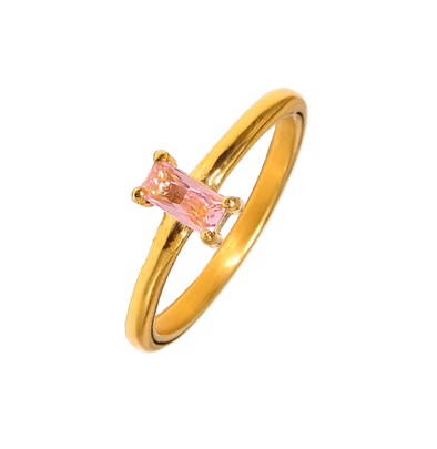 Pink Gem Gold Ring