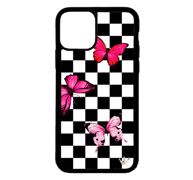 Pink Butterfly Checks for iPhone 11 Pro